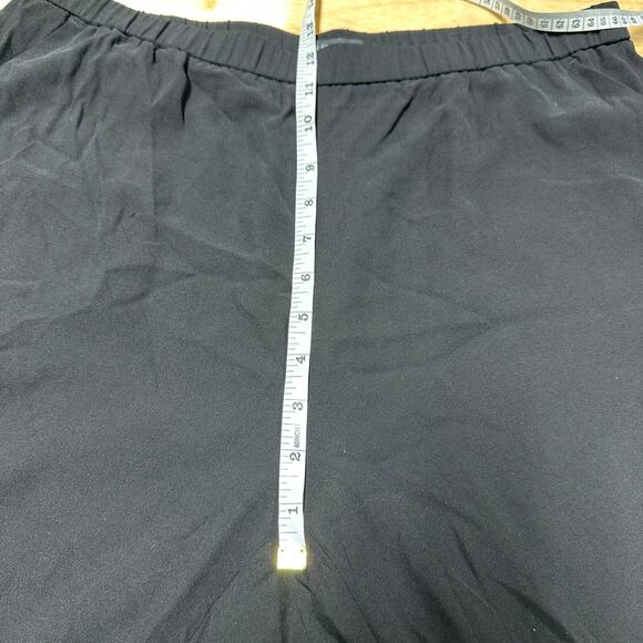 Eileen Fisher NWOT 100% Silk Straight Leg Ankle Pants Black Size M Elastic Waist - Picture 6 of 7